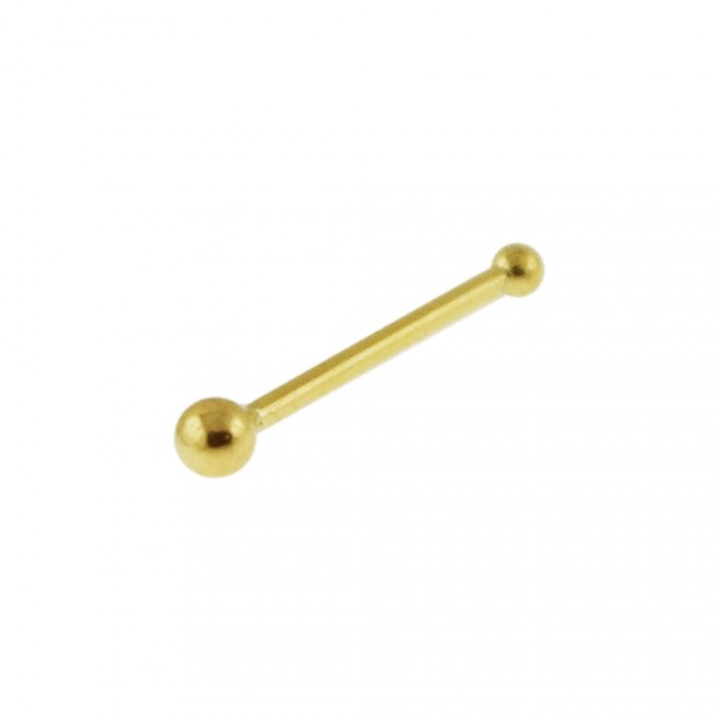 Nasenstecker Pin 9k Gelbgold 1mm-Kugel 0.6 Nasenpiercing mit Geschenkbox