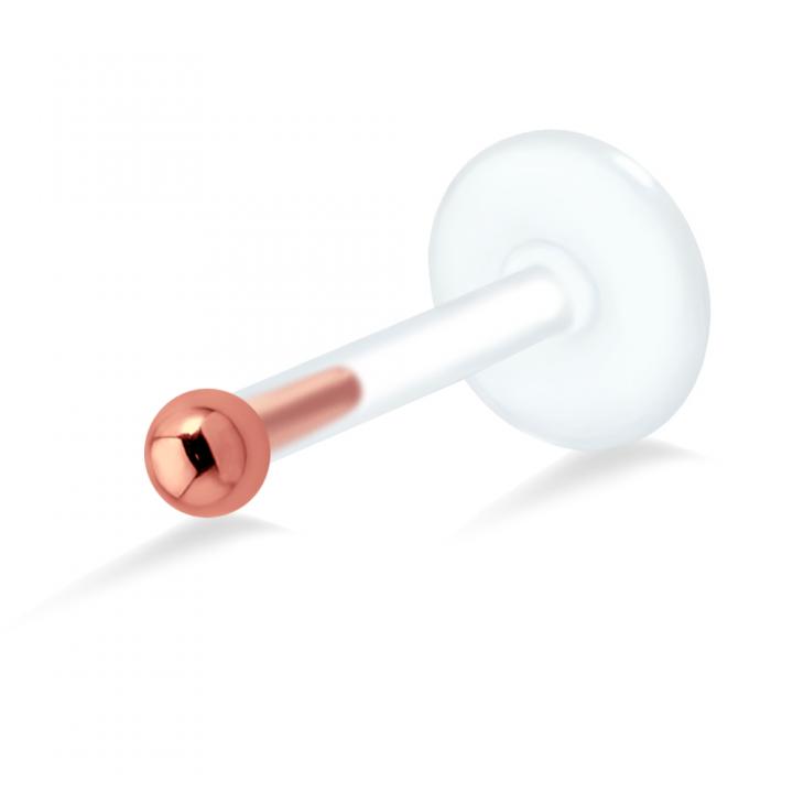 PTFE Tragus Labret 2mm-Kugel silber schwarz goldfarbig roségoldfarbig