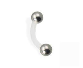 Piercing Banane PTFE mit farbigen Titan G23 Kugeln 8 Farben