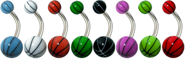 Bauchnabelpiercing Basketball Acryl Kugeln Stahl Banane