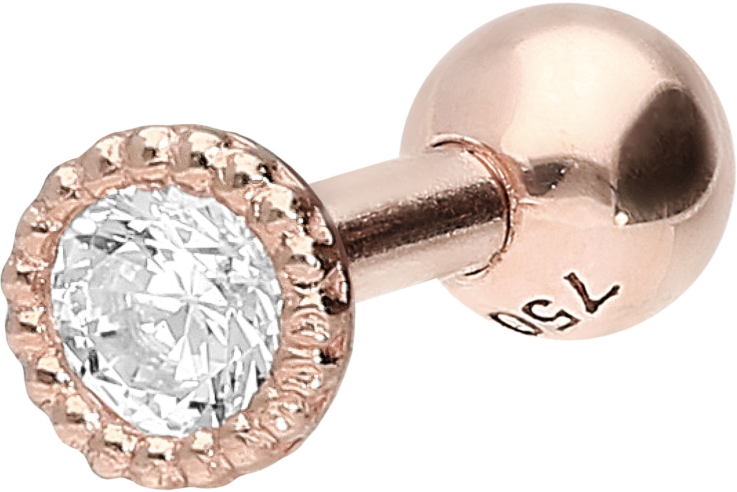 🦚 18Karat Gold Ohrpiercing Kristalldesign Helix Tragus Roségold 🦚 18Karat Gold Ohrpiercing Kristalldesign Helix Tragus Roségold