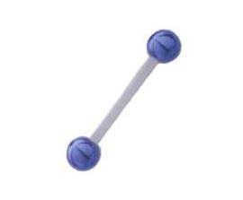 PTFE Piercing Barbell mit zwei Kugeln aus Titan 7 Farben 1,2/1,6mm