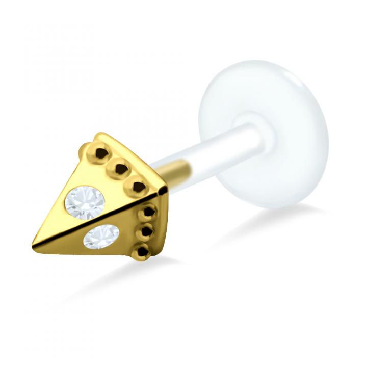 PTFE Tragus Labret Pyramide silber schwarz goldfarbig roségoldfarbig