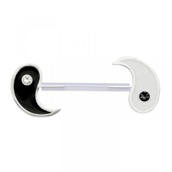 Brustwarzenpiercing PMFK Yin Yang Barbell Nippel Piercing Hantel