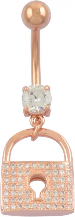 Bauchnabelpiercing Schloss Chirurgenstahl mit roségoldfarbigem Brass-Design