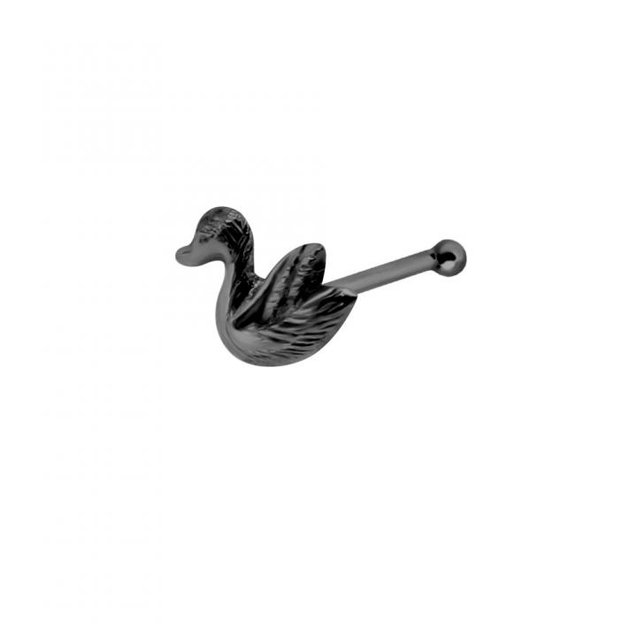 Nasenstecker Pin Ente Silber silberfarbig schwarz goldfarbig roségoldfarbig