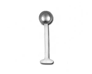 pt502a PTFE Piercing Labret Stecker Titan oder Stahl Kugel 1,2 u 1,6 mm