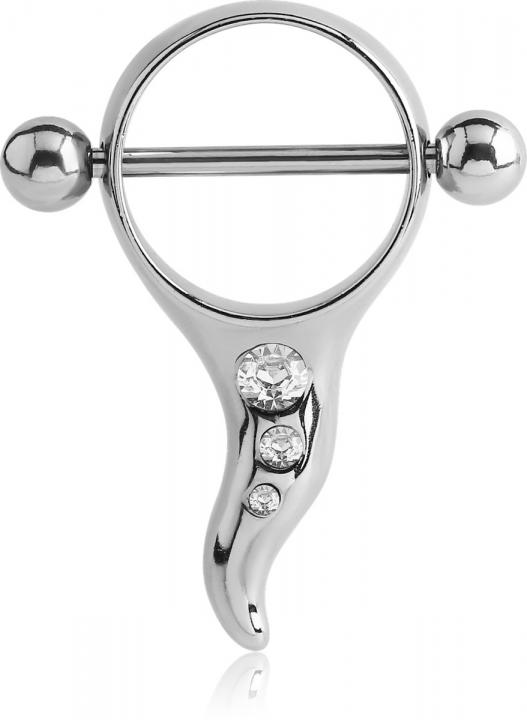 Brustwarzenpiercing Schild mit Motiv Spermie Barbell Nippel Piercing