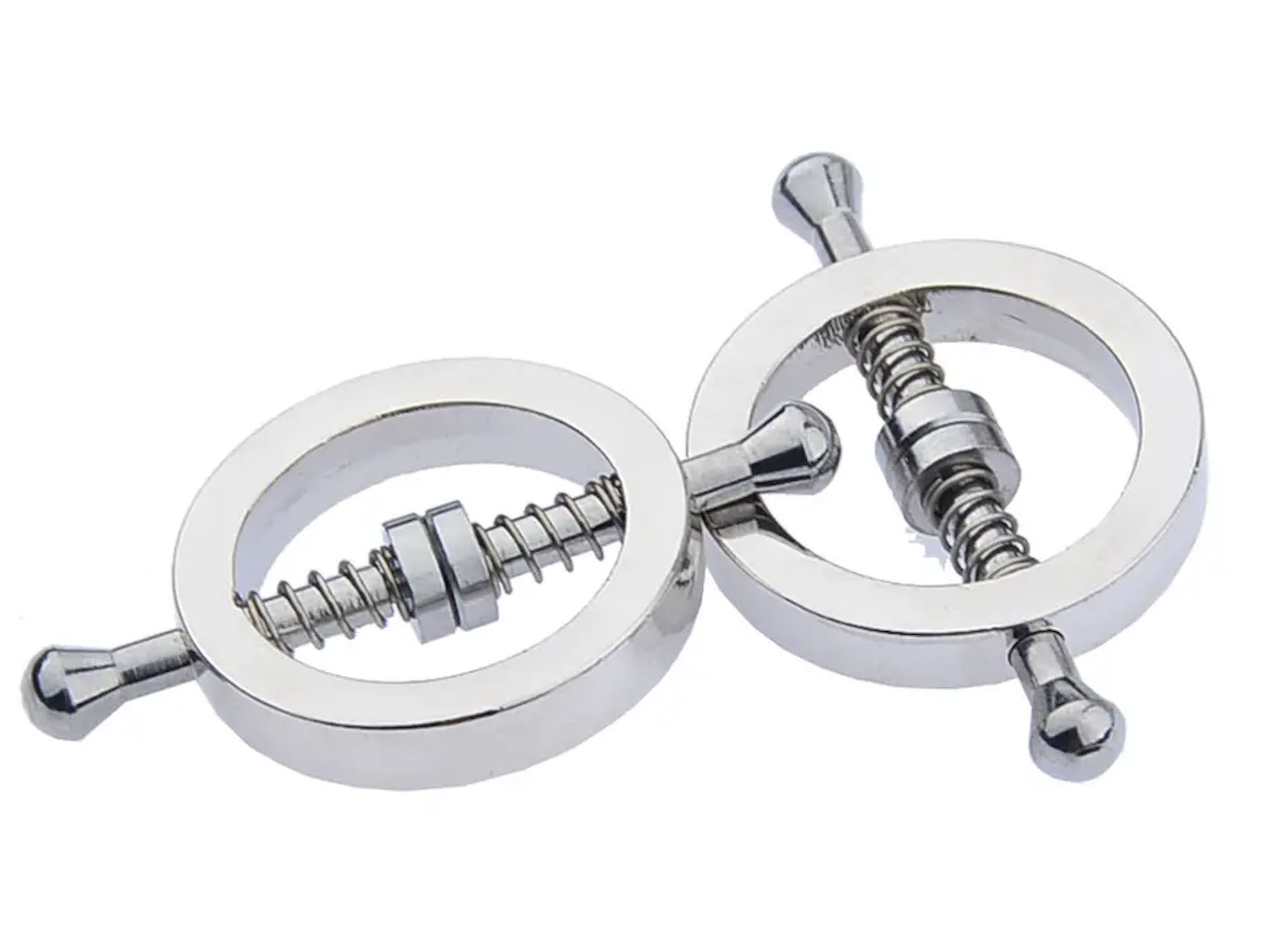 Zwei Brustwarzenklemmen Nipple Clamps Fixierung mit Federmechanismus