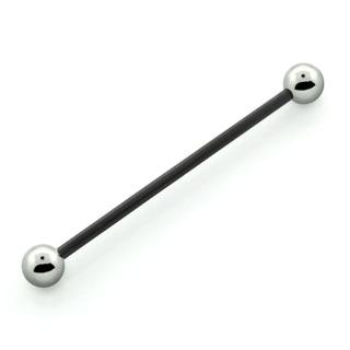 Industrial Piercing schwarzer Stab Stahl Kugeln Ohr Schmuck