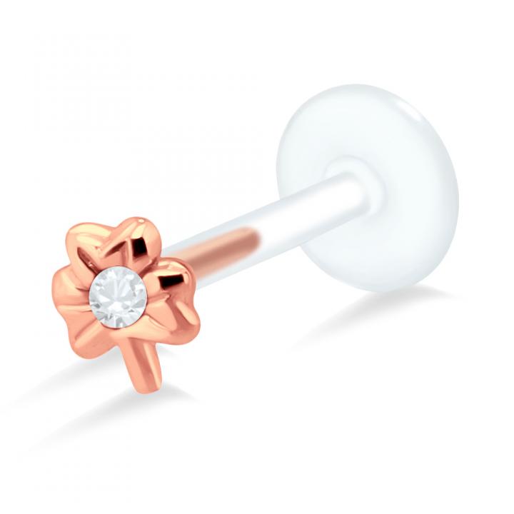 PTFE Tragus Labret Blume silber schwarz goldfarbig roségoldfarbig