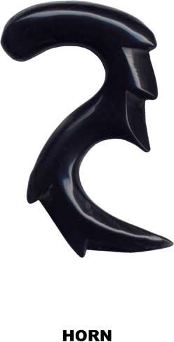 p3638_3 Piercing Expander Tribal Büffelhorn schwarz Dehnungssichel Claw