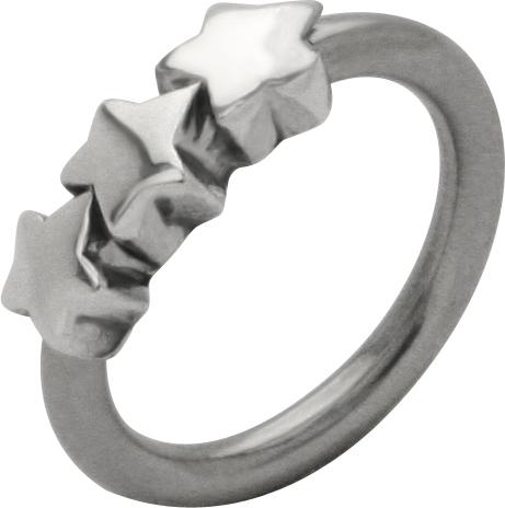 dcrt-04_kopie Bauchnabelpiercing 3 Sterne BCR Piercing Ring Klemmring Stahl o Titan
