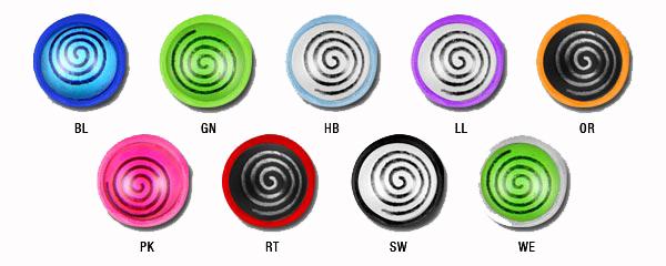 ps14164 Piercing UV-Acryl Kugel Spirale Motiv Verschluss 1.6mm Schraubkugel