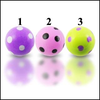 blos290 Piercing Acryl Kugel gepunktet 4 Farben Verschluss 1.6mm Schraubkugel