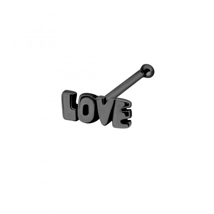 Nasenstecker Pin Love Silber silberfarbig schwarz goldfarbig roségoldfarbig