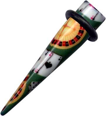 32075 Acryl Piercing Dehnungsstab Casino Motiv Expander Tunnel Dehner