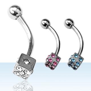 bnesdc Augenbrauen Piercing Banane 4mm-Kristallwürfel 3 Farben Stahl
