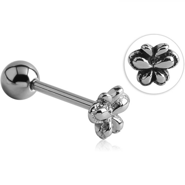 Zungenpiercing Barbell mit Schmetterling Motiv Stahl 1,6mm