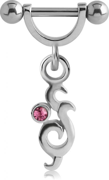 Helix Tragus Tribal Rosa Ohr Piercing Stahl Barbell mit Schild