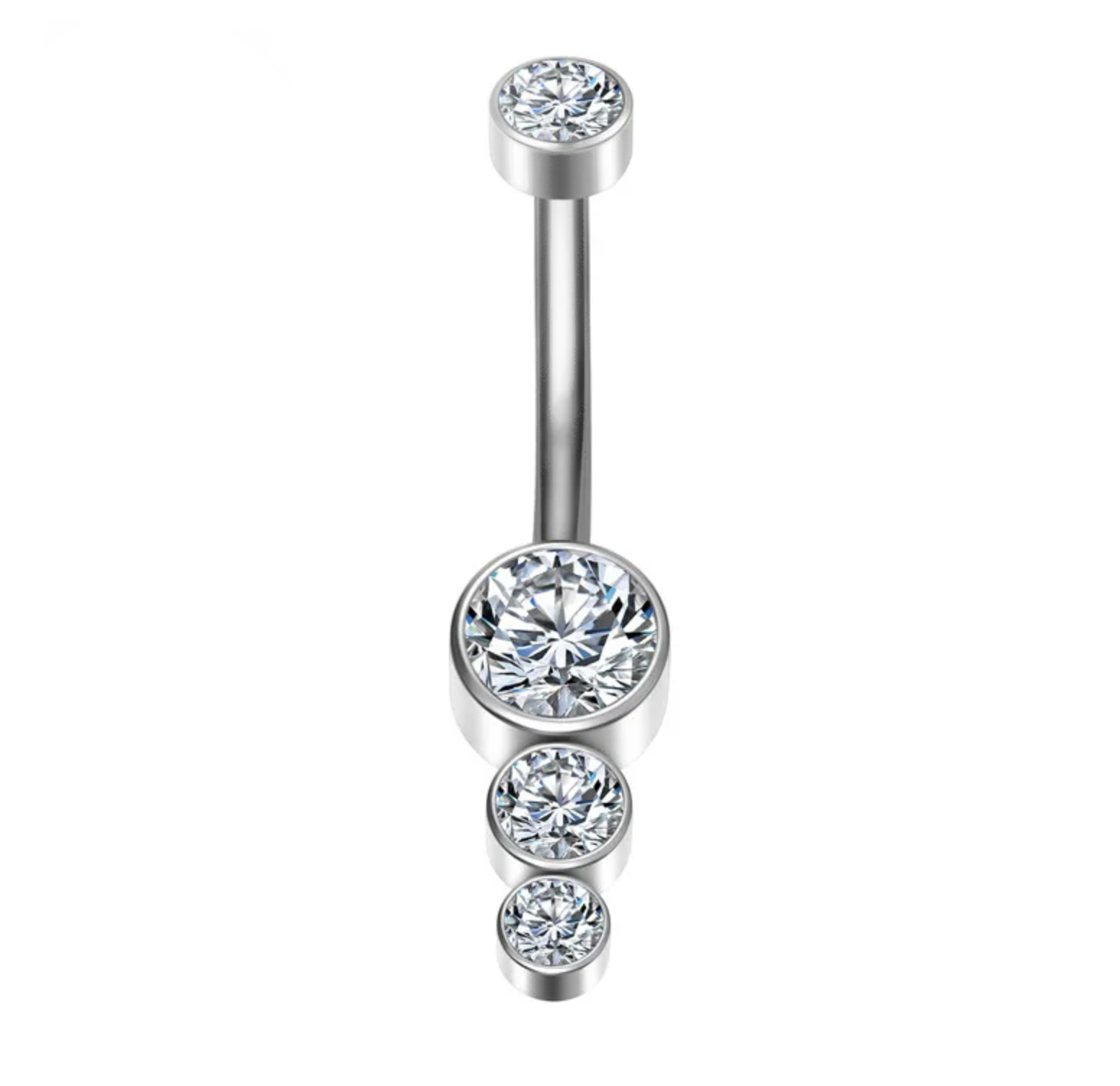Bauchnabelpiercing Titan G23 mit Kristallen