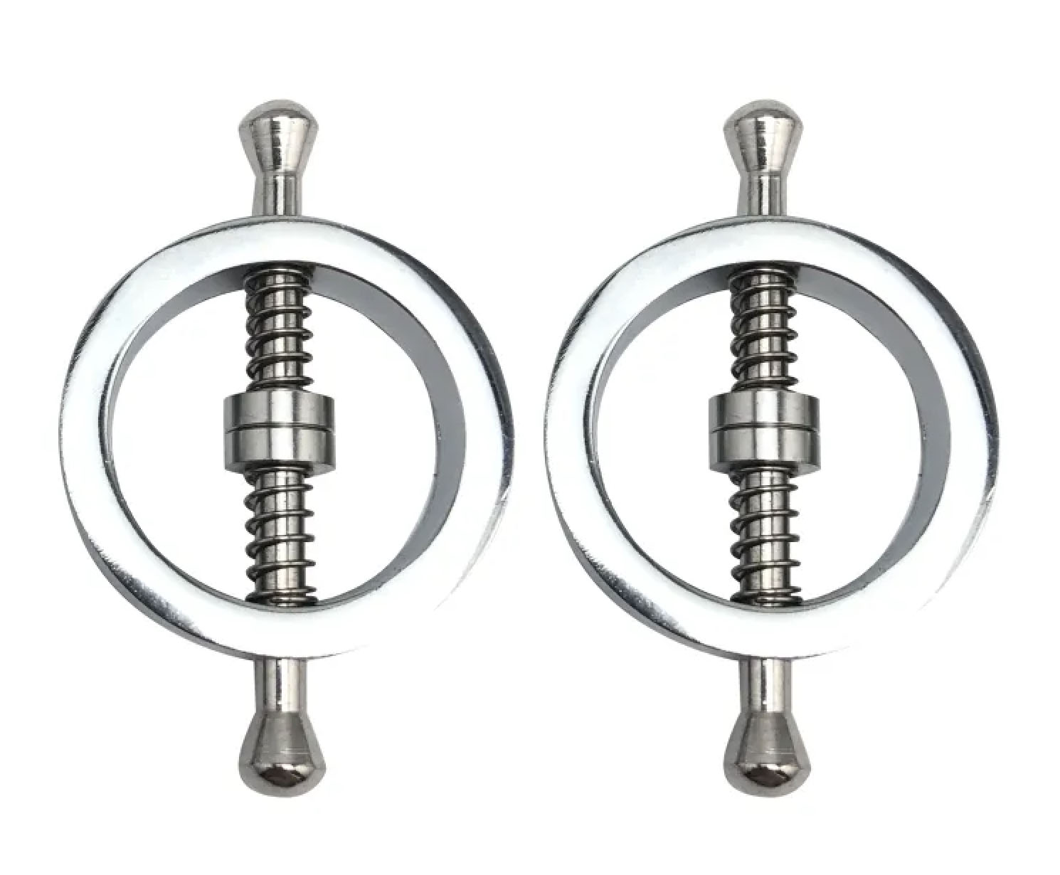 Zwei Brustwarzenklemmen Nipple Clamps Fixierung mit Federmechanismus