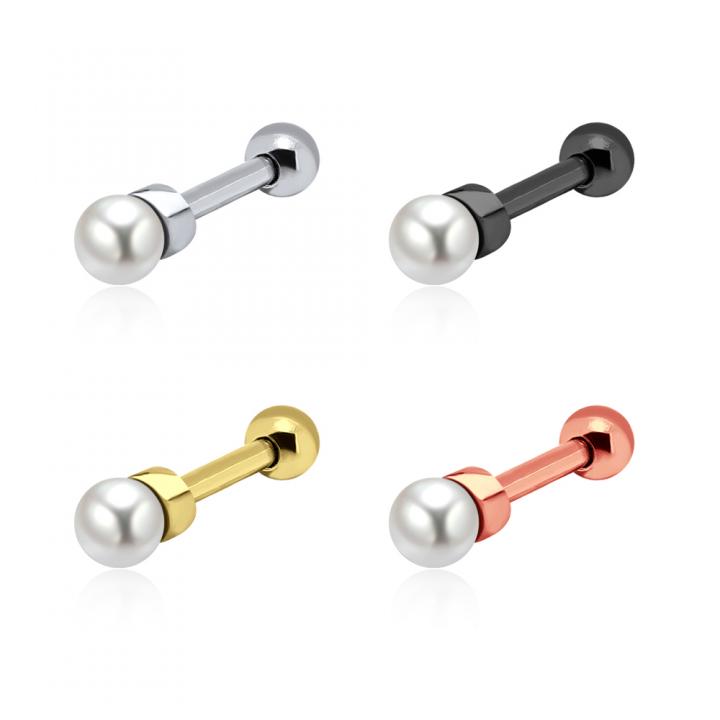 Helix Tragus Piercing 3mm-Perle silberfarbig schwarz goldfarbig roségoldfarbig