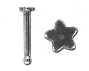sl552e Nasenstecker Pin mit Stern Motiv 1.0 Stahl Nasenpiercing gerade