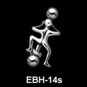 ebh14s Augenbrauenpiercing Mensch Mann Schild Stahl Banane 1,2 x 8 mm