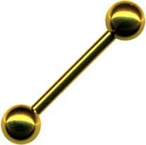 24073 Piercing Barbell Hantel gelb Kugeln farbiger Titan anodisiert