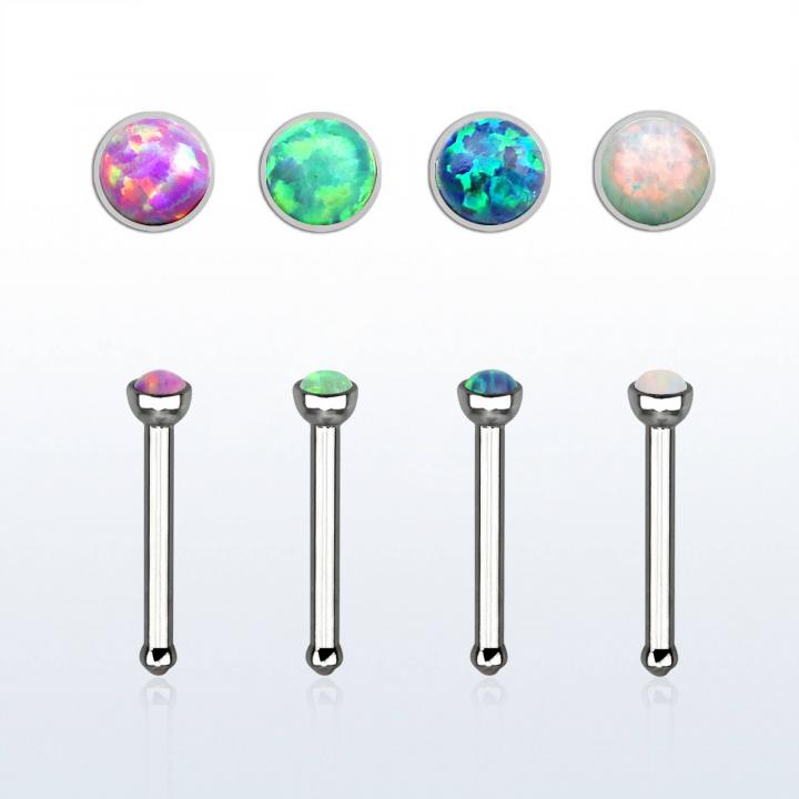 Nasenstecker Pin mit 1.5mm-Opal Stahl Nasenpiercing