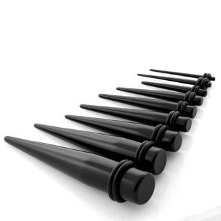 Piercing Dehnungsstab Expander Black 6er Set Acryl Kunststoff 