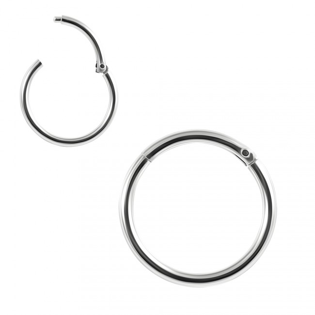 9knr024-wg Segmentring Clicker mit Klickverschluss 9karat Echtgold Gelbgold Weissgold Roségold