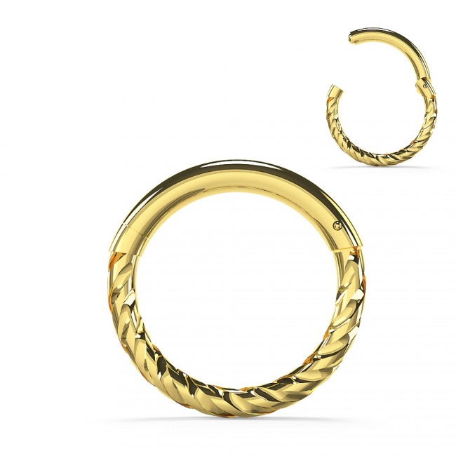 Segmentring Clicker Klickverschluss Tauoptik 14karat Echtgold Gelbgold mit Geschenkbox