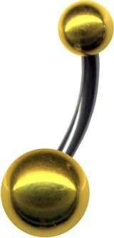 p2458_4 Bauchnabelpiercing farbige Kugeln Titan anodisiert 6 Farben
