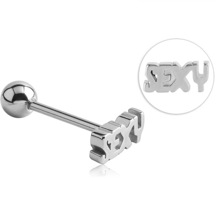 Zungenpiercing Barbell mit SEXY Motiv Stahl Hantel 1,6mm