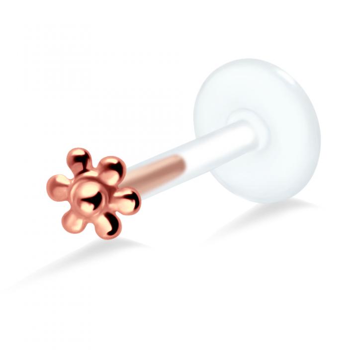 PTFE Tragus Labret Blume silber schwarz goldfarbig roségoldfarbig