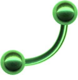 17010 Piercing Banane Grün mit Kugeln Chirurgenstahl 1,2 / 1,6 mm