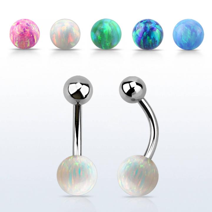 Bauchnabelpiercing Intimpiercing Christina Piercing mit synthetischem 6mm-Opal