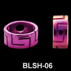 blsh-06bp Piercing Saturn Shield lila Labyrinth Motiv 3mm/1.2mm Stahl