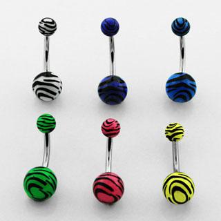 bndxj Bauchnabelpiercing Zebra Motiv Acryl Kugeln