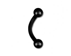 pt119c Piercing Banane Kugeln Schwarz PTFE 1,2 mm oder 1,6 mm