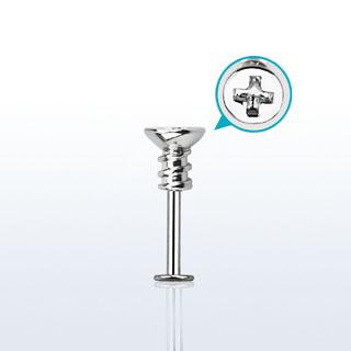 Piercing Labret mit Schraubenkopf Stahl 1.2mm x 8mm