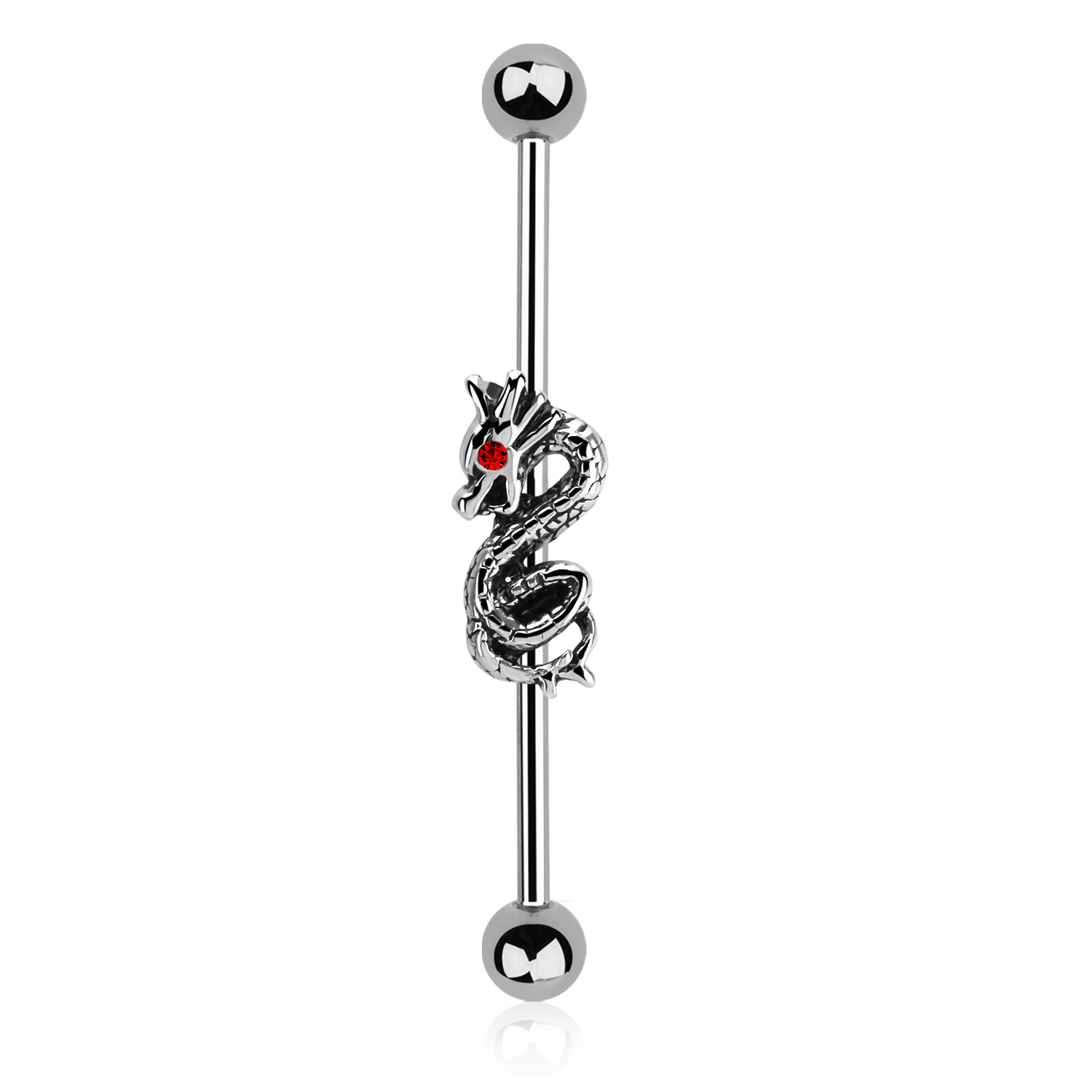 Industrial Barbell Chirurgenstahl mit Motiv Drache