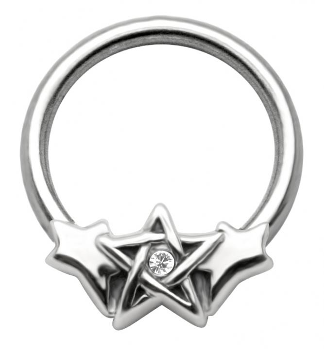 Brustwarzen BCR Ring Pentagramm Klemmring Nippel Piercing