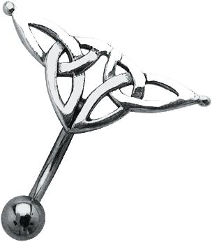 ubp-58_kopie Bauchnabelpiercing keltische Knoten Motiv oben mit Stahl Banane
