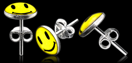 Silber-Ohrstecker mit Motiv SMILEY