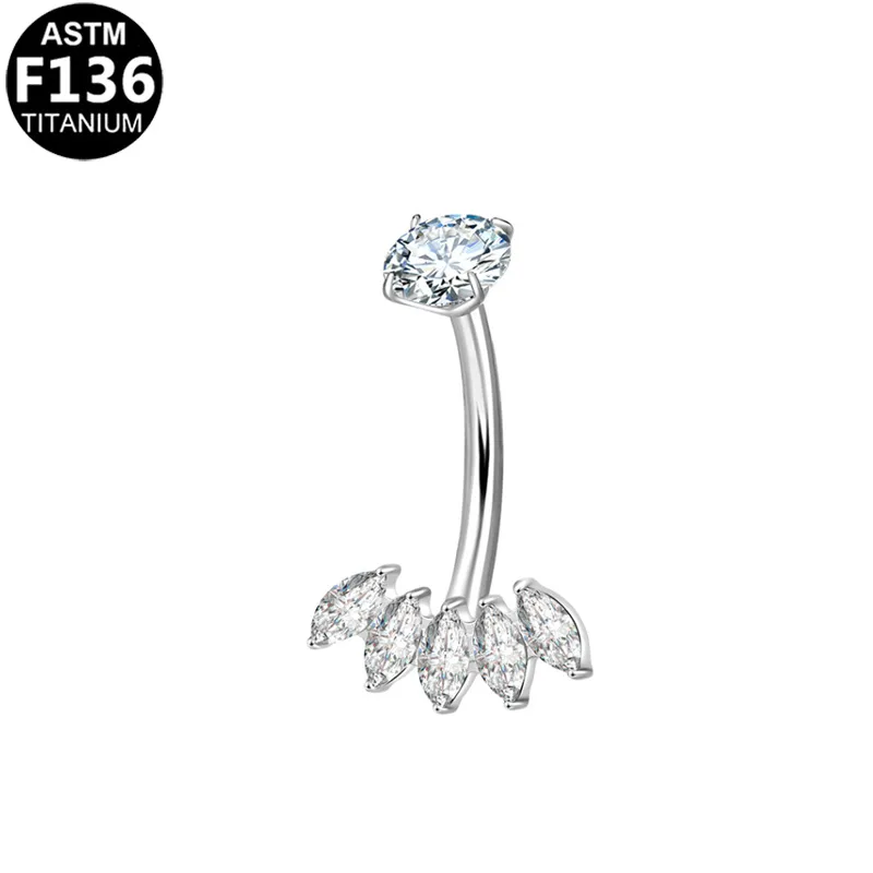Bauchnabelpiercing Titan G23 mit Kristallmotiv