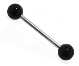 Piercing Barbell Hantel mit farbigen UV-Acryl Kugeln aus Titan 9 Farben