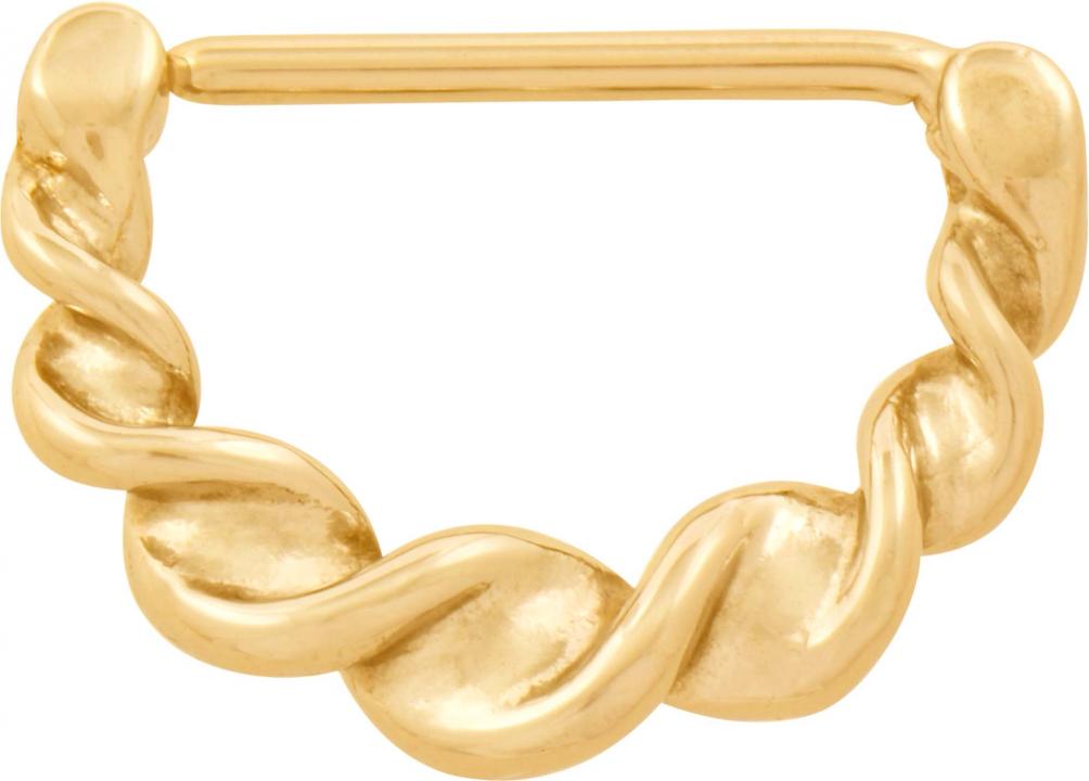 CN201-16GL Brustwarzenpiercing Nippelpiercing Clicker goldfarbig geflochten